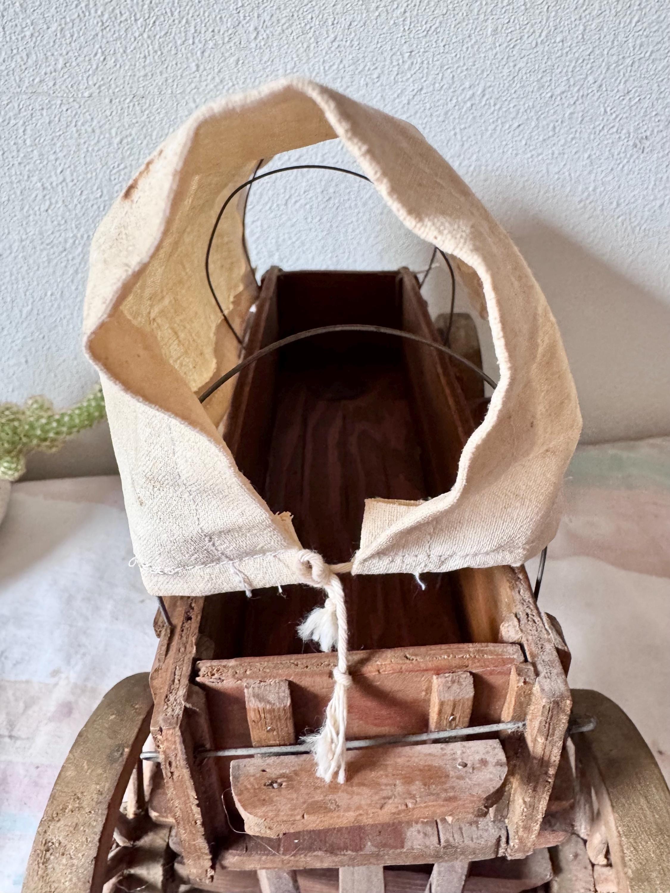 Vintage 16” Wooden Covered Wagon Lamp Conestoga Wagon Light Western ...