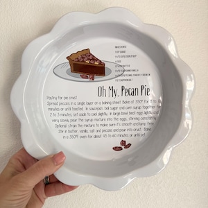 World Market Pecan Pie Dish - Goodness Gracious Dish . Pie lover. Baker gift.