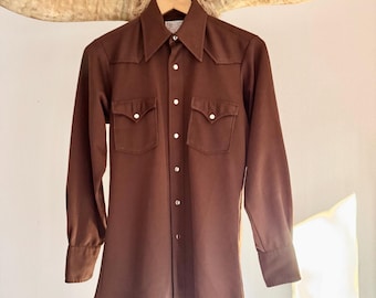 Vintage H Bar C Ranchwear Long Tail Pearl Snap Western Shirt. long Tail, USA. 14 1/8 - 33.