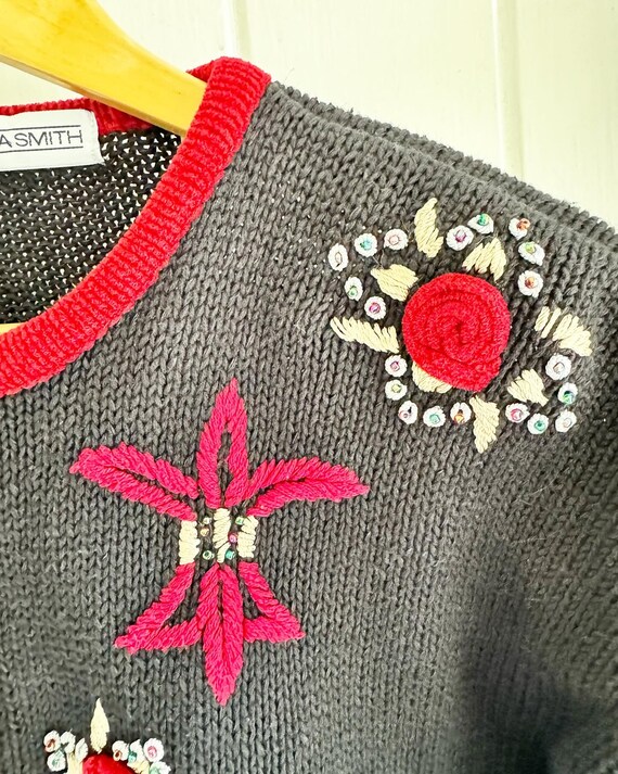 Vintage Amanda Smith Snap Button Embroidered Bead… - image 6