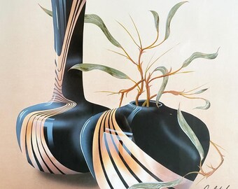 Vintage TREE Wall Art by J. Kidd. Mid Century Modern