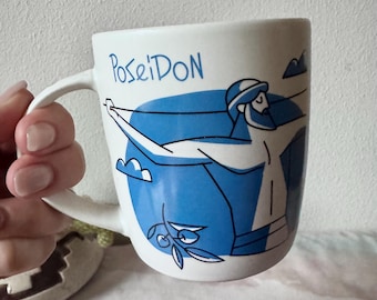 Pre Owned Acropolis Poseidon Porcelain Mug. Whatathens.gr. Greek Mug.