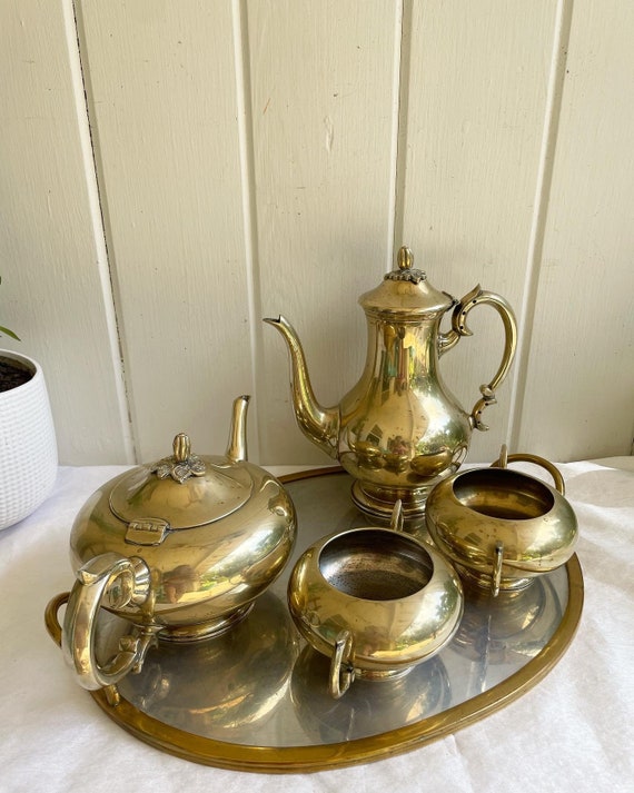 Vintage 5 Piece Brass Coffee and Tea Set, Indian Brass. -  Canada