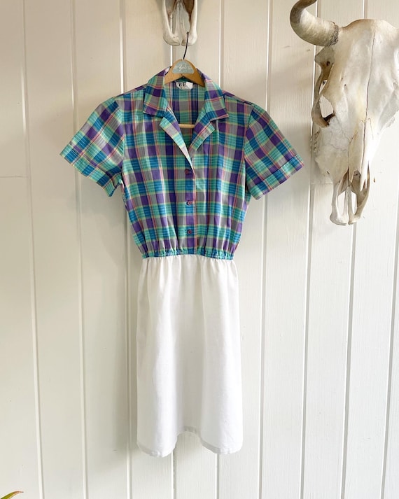 Vintage R.E.O. Originals Dress. Retro Checkered D… - image 1