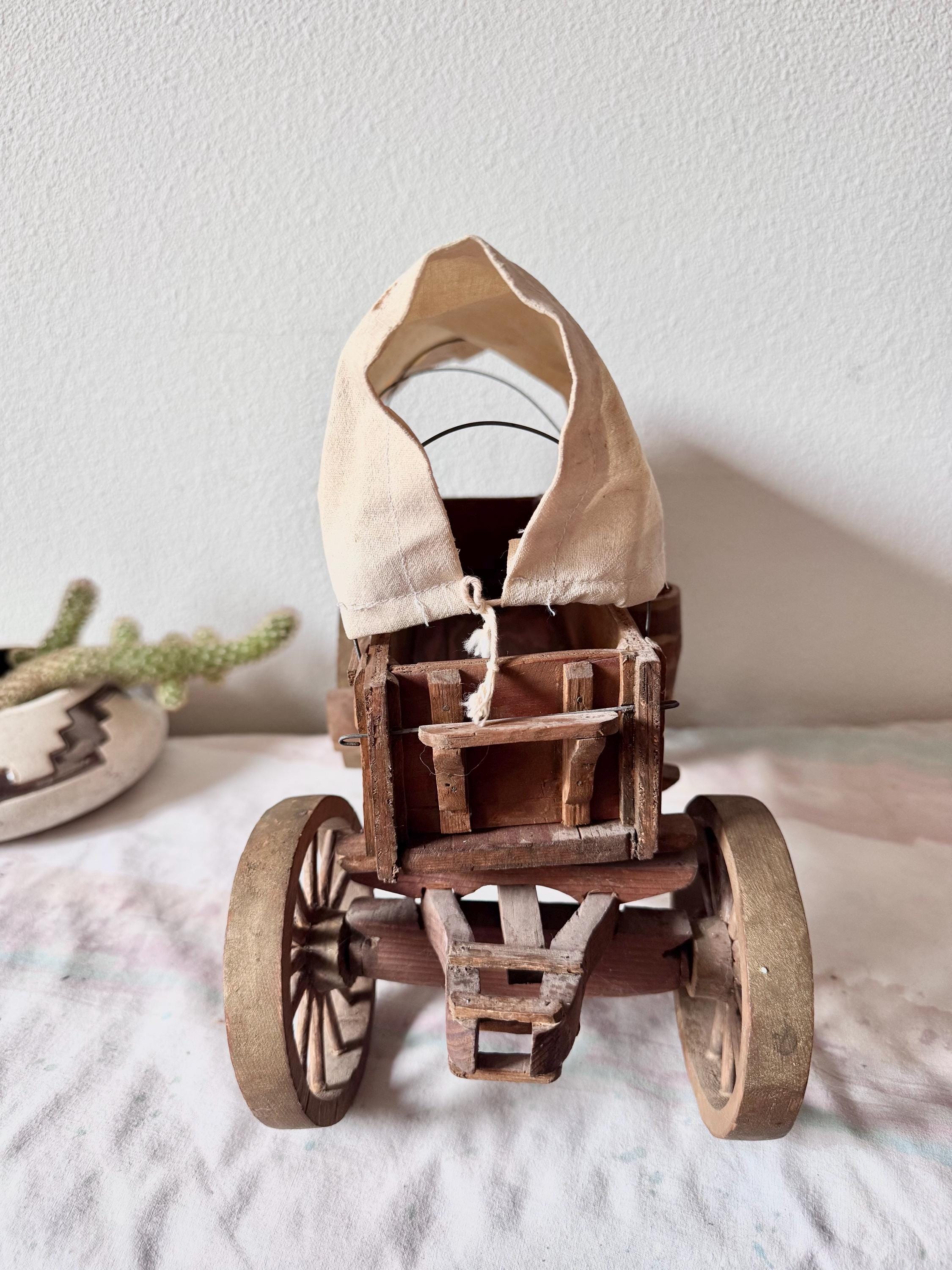 Vintage 16” Wooden Covered Wagon Lamp Conestoga Wagon Light Western ...
