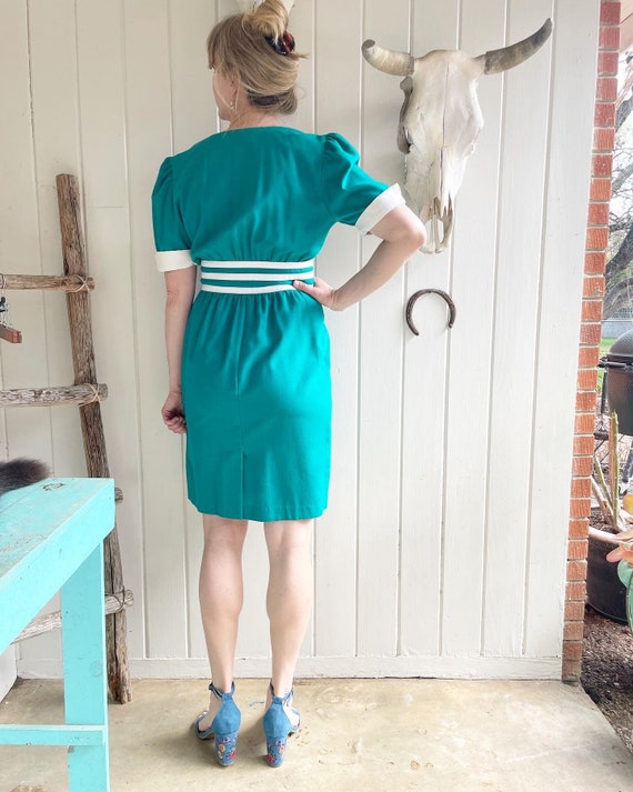 Vintage Danny & Nicole Short Sleeve Turquoise and… - image 2