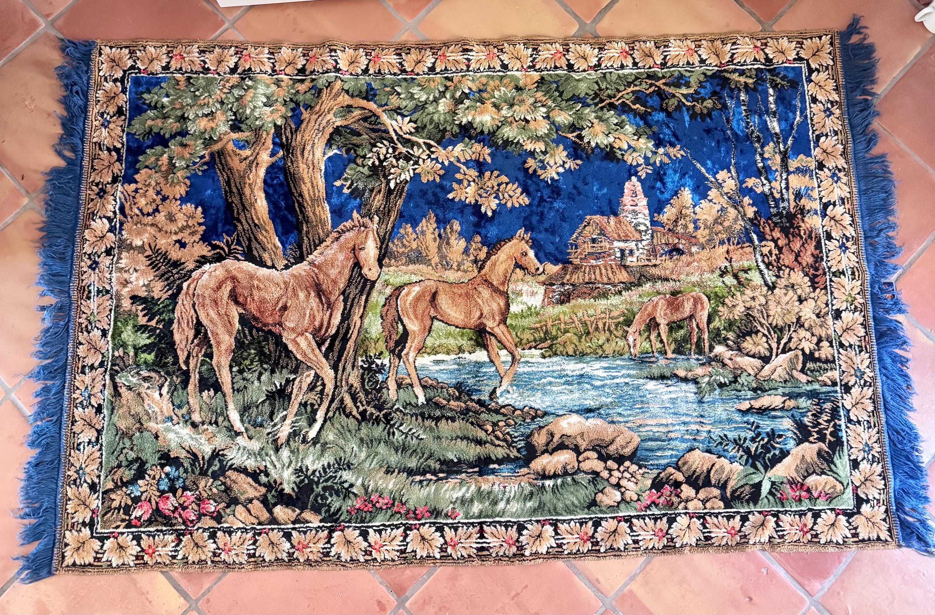 Vintage Velvet Animal Wall Rugs - Etsy