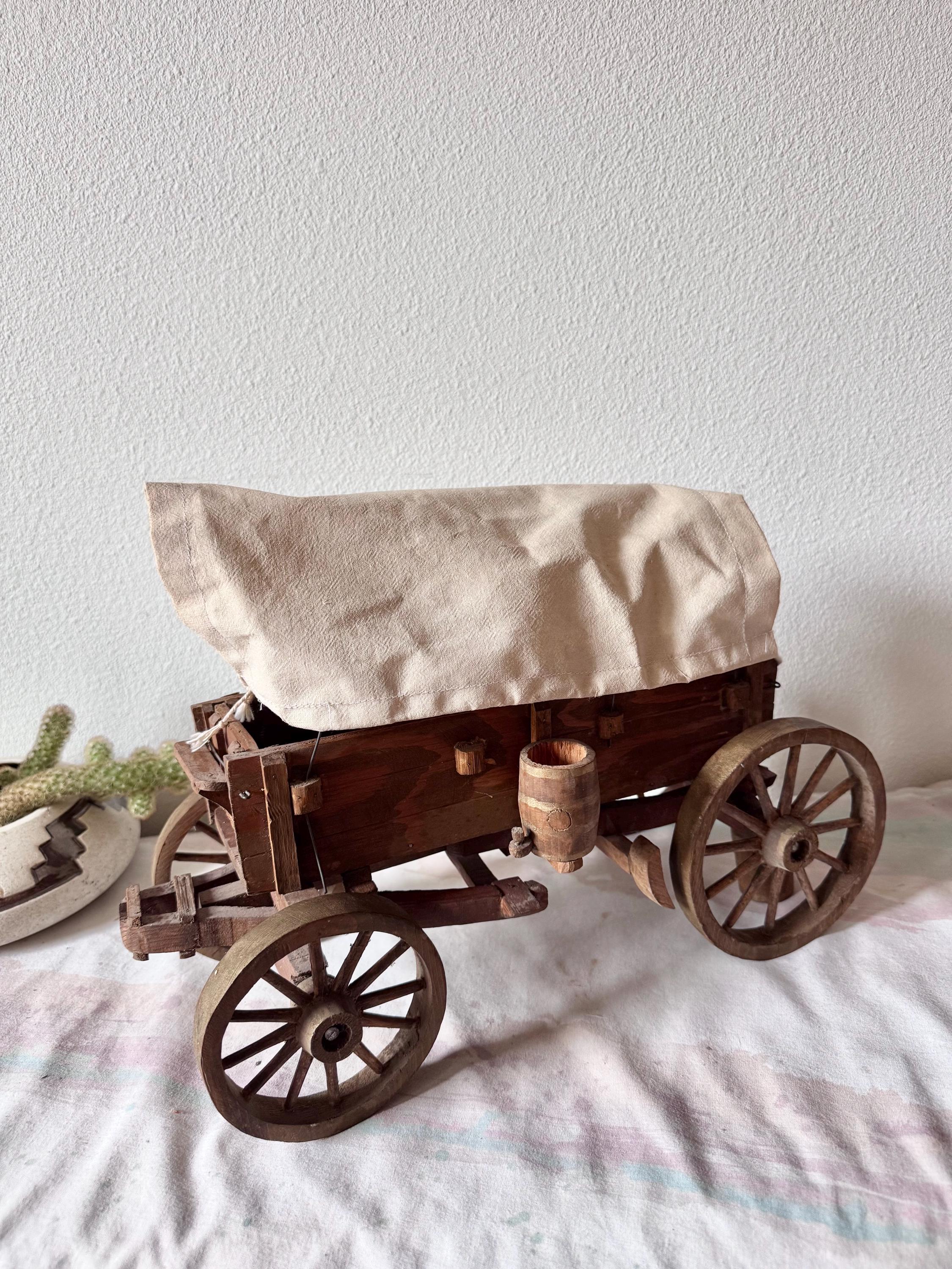 Vintage 16” Wooden Covered Wagon Lamp Conestoga Wagon Light Western ...