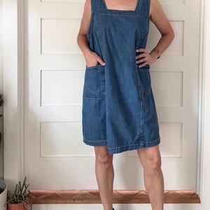 original ty wear denim dress Vintage 90s Original TY Wear Denim Jean Dress Blue Sleeveless Pockets Size  2X. Boho Jean Dress
