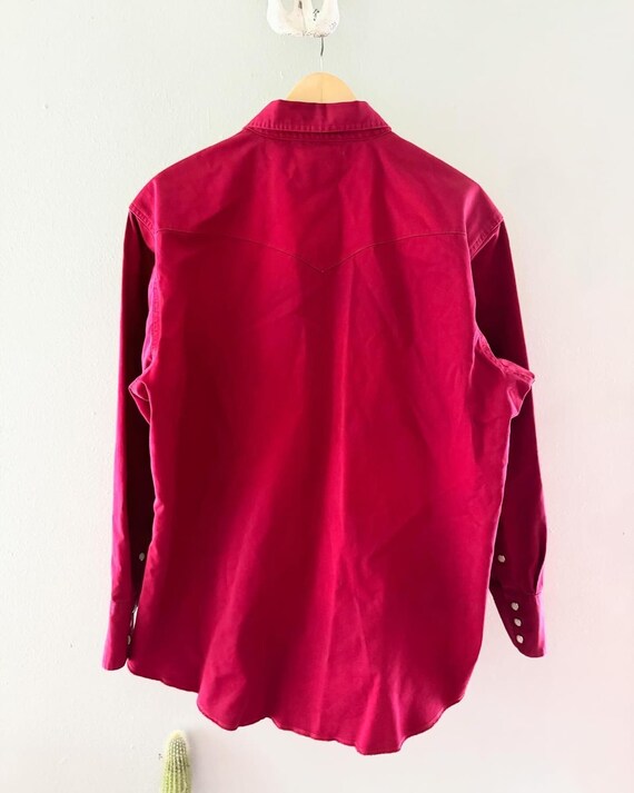 Chemise Wrangler vintage pour homme, grande perle rouge de l
