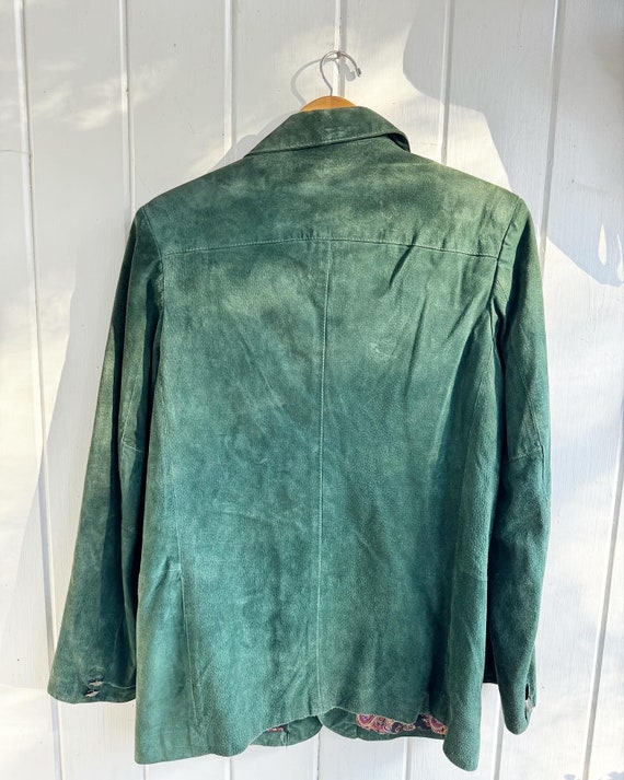 Vintage Hunters Run Suede Green Leather Blazer. - image 9