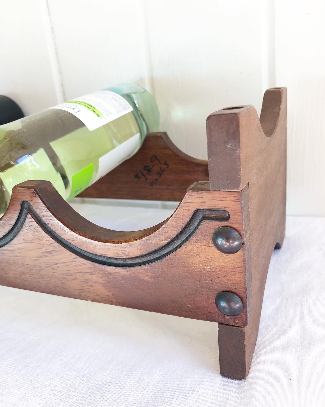 Vintage Wood 4 Bottle Wine Holder. Etsy