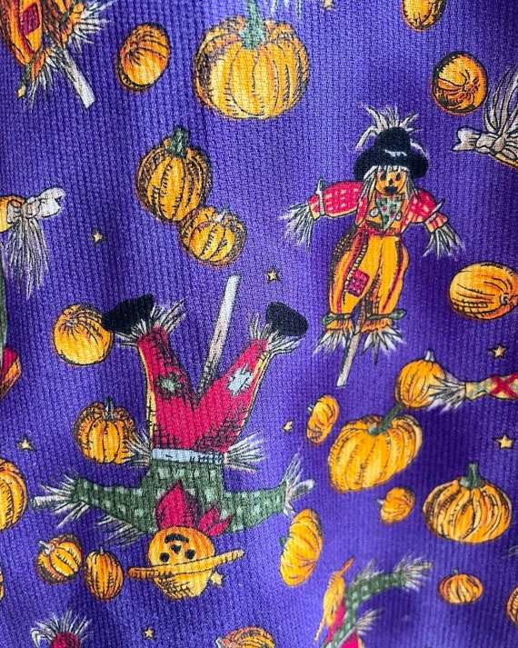 Vintage Purple Halloween Scarecrow Pumpkin Fall V… - image 5