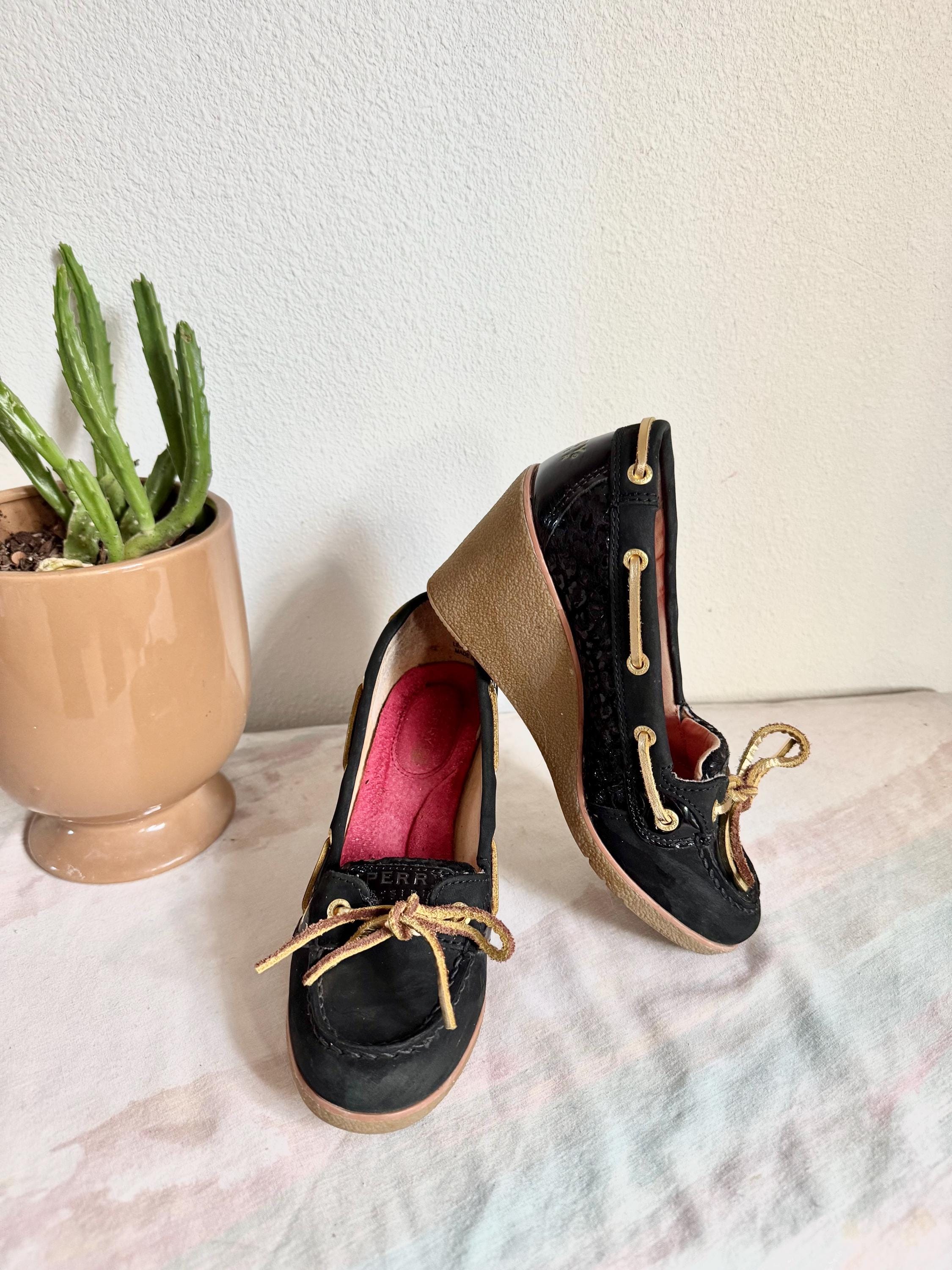 Mocassins Sperry Top-Sider - Léopard Noir - Taille 7 US Femme - Occasion
