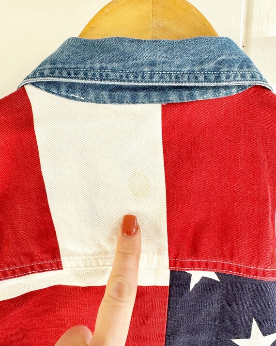 Vintage Quizz Again Jeans Patriotic USA Flag Butt… - image 6