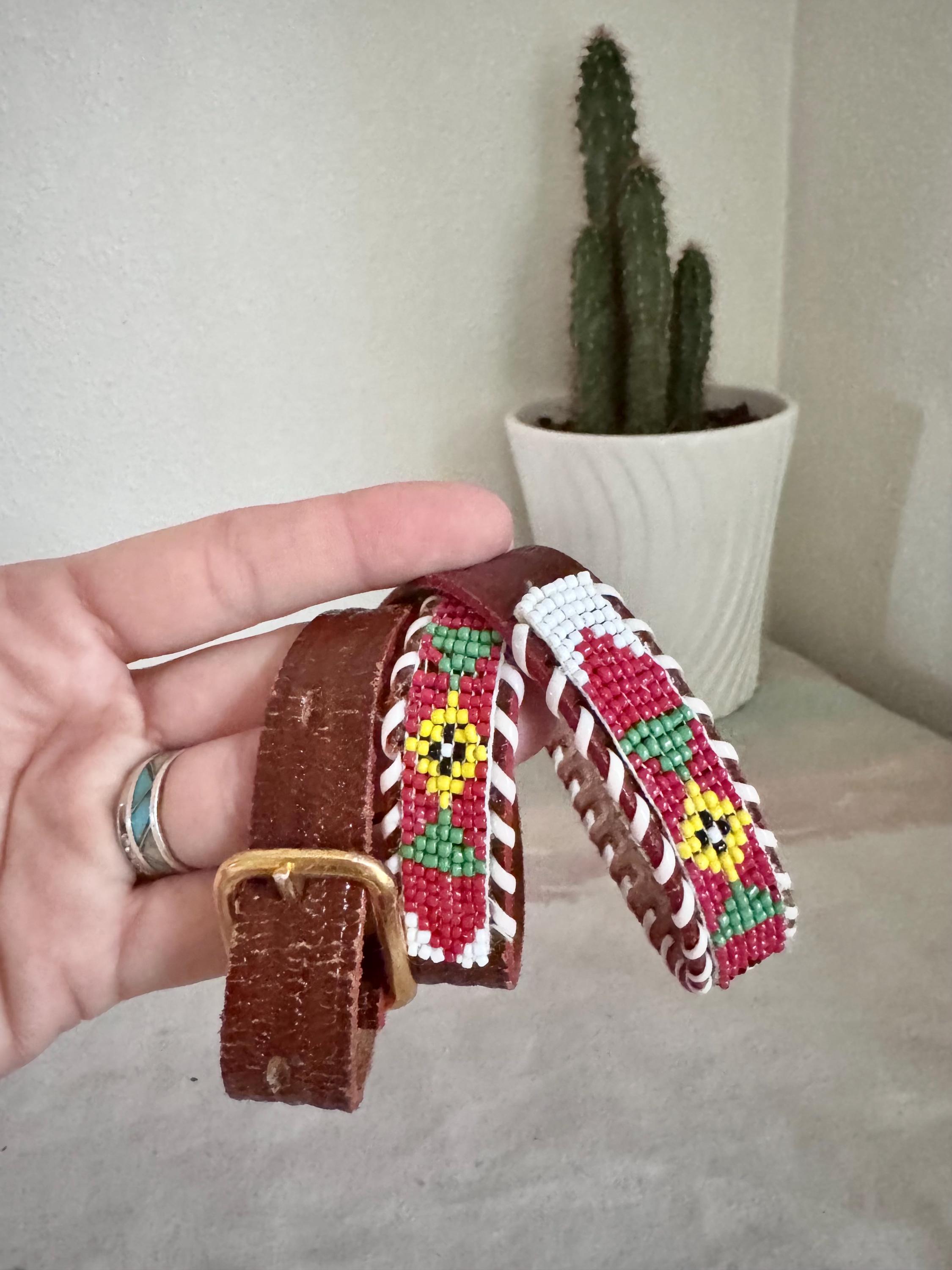 Vintage handmade Stretch Bead Belt Native Look One Size Multi Color Sz small Native American Beaded Belt - Etsy main image 2
