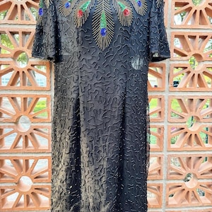 jmd new york beaded dress Alice + Olivia Black Beaded Dress XS  My Circular Wardrobe