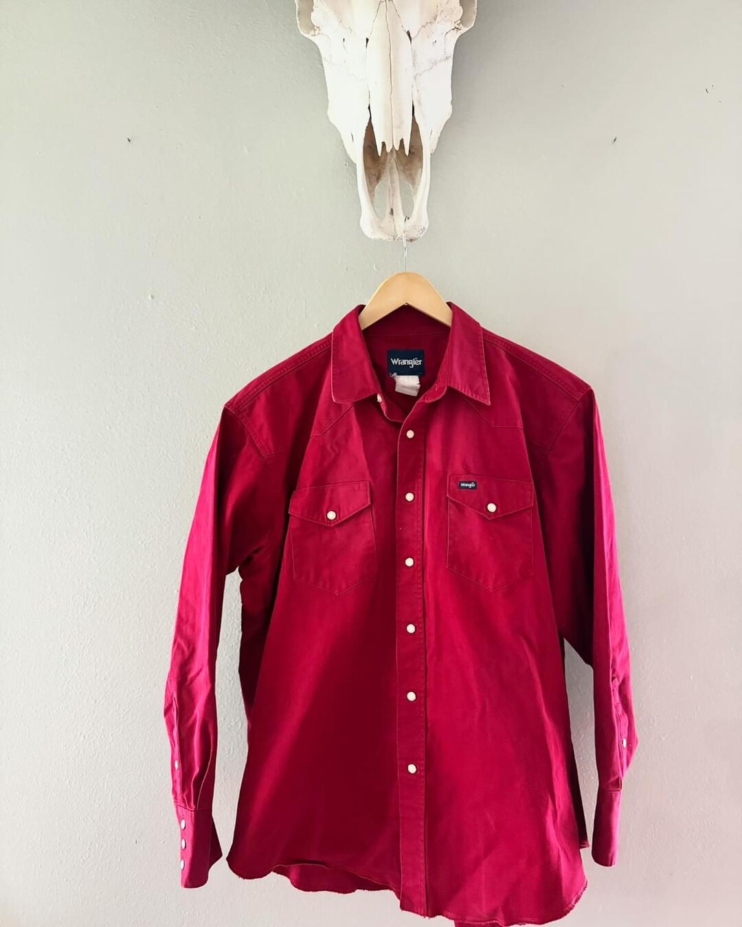 112357243 Chemise Wrangler Western Shirt in Red Blue homme | la joya