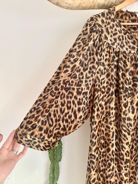 Vintage Simply Basic Leopard Print Soft Velvet Ho… - image 7