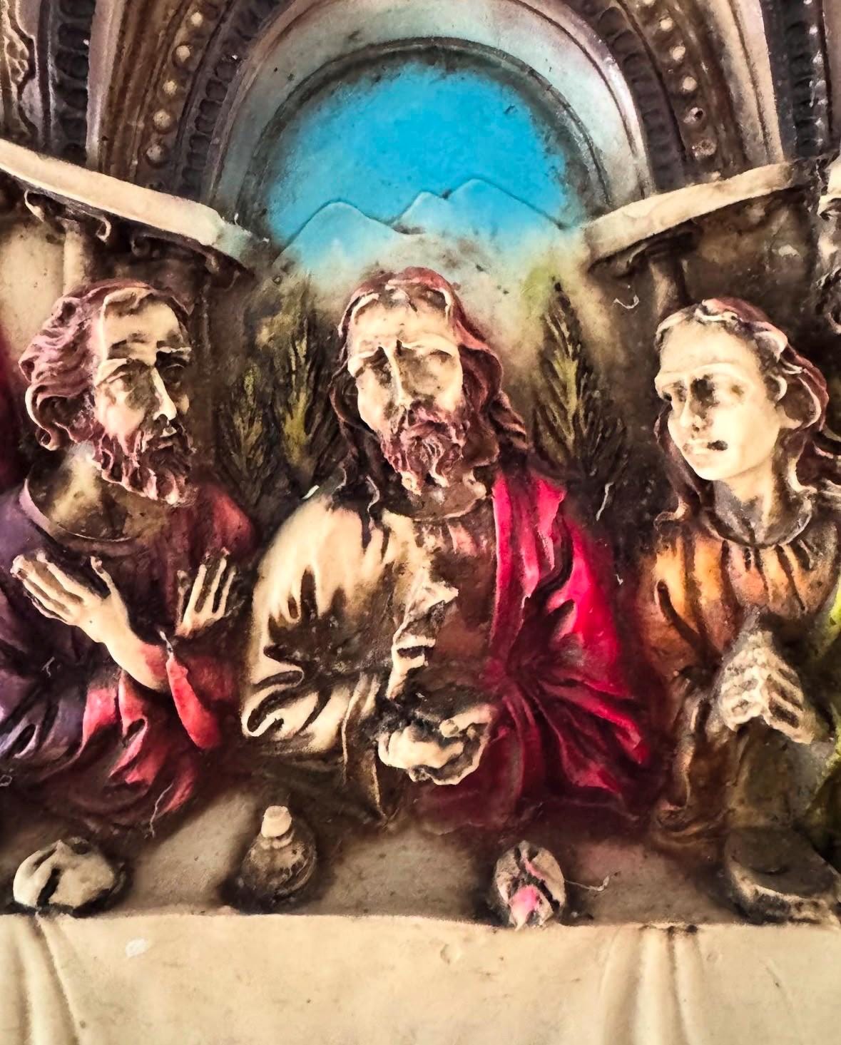 Vintage 3D the Last Supper Wall Plaque. Catholic. the Text on the ...