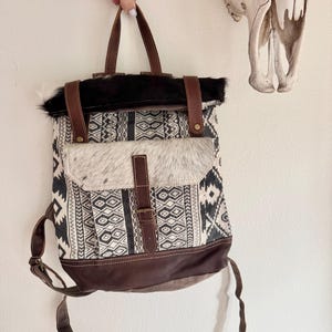 Myra Bag Hair On Cowhide Leather Western Southwest Boho Star Backpack Canvas Myra Bag Hair On Cowhide Leather Western Southwest Boho Star  main image 4