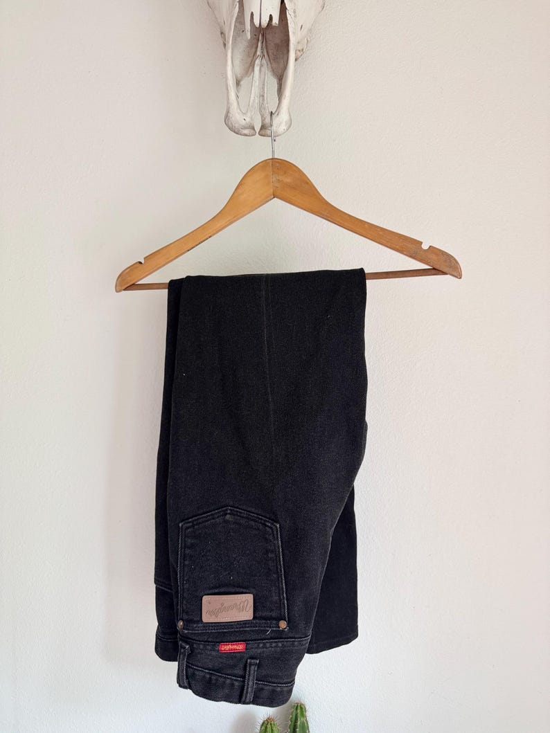 Vintage Black Wrangler Jeans 11/12 x 32. Western Retro Wrangler Men’s. Cotton/poly. 12MWZMS. bild 1