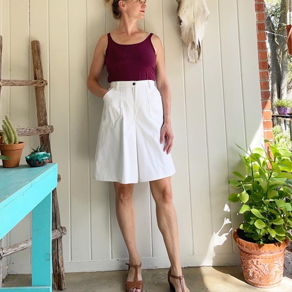 Vintage Sears White Culottes Shorts. - image 1