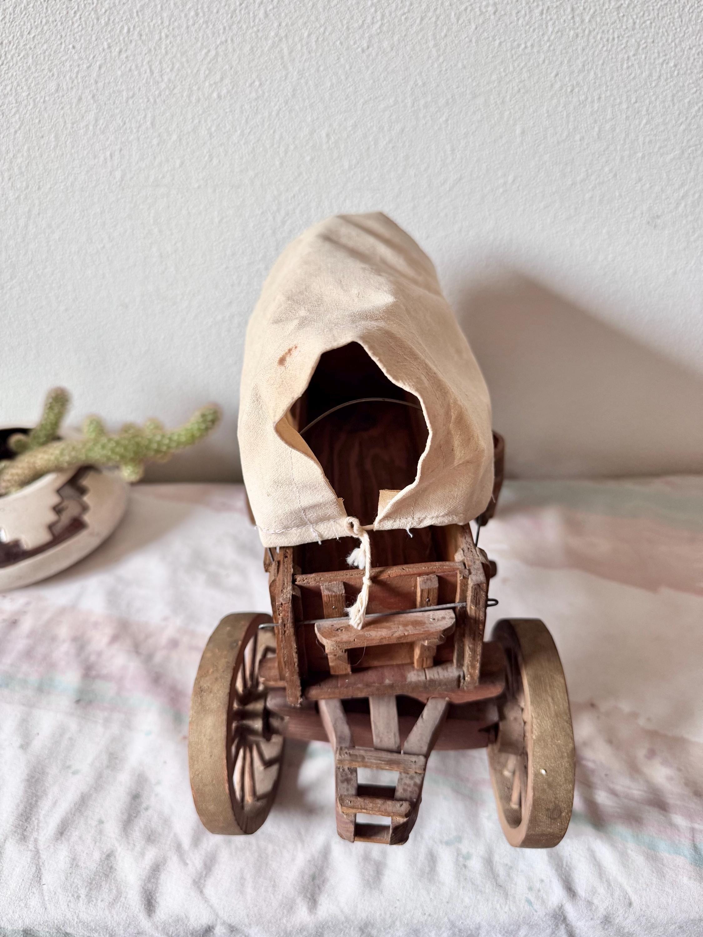 Vintage 16” Wooden Covered Wagon Lamp Conestoga Wagon Light Western ...