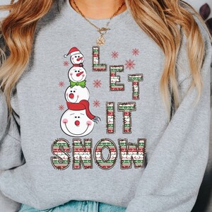 Snowman Christmas Sweatshirt, Winter Snowman Crewneck, Christmas Gift, Cute Holiday Sweatshirt with Stacking Snowmen