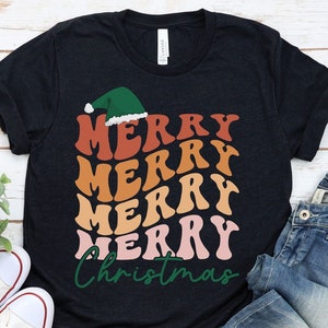 Retro Frohe Weihnachten Comfort Colors T-Shirt, Retro T-Shirt für Weihnachten, Retro süßes Weihnachtsshirt