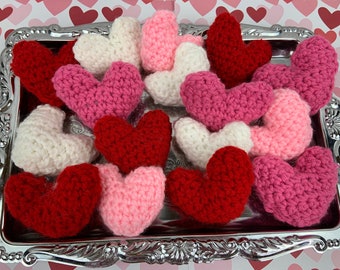 Crochet Heart Bowl Fillers Crochet Hearts/Valentine&#39;s Day Décor/ Amigurumi Hearts/Stuffed Hearts/Gift for Wife/Gift For Her