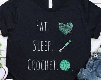 Eat. Sleep. Crochet T-Shirt | Unisex Jersey Short Sleeve Tee