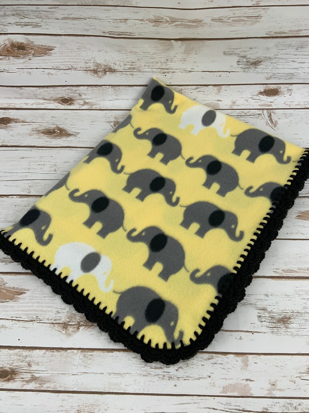 Crochet Edge Fleece Baby Blanket, Baby Shower Gift, Stroller Blanket