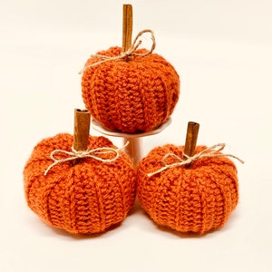 Crochet Pumpkin~Set of 3~Rustic Pumpkins~Halloween Decor~Thanksgiving Decor~Fall Decor~Farmhouse Decor~ Holiday Decor