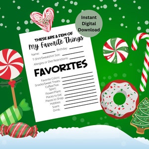 New Employee/Coworker/Friend Favorites List, All About Me Questions Printable, All About Me Questionnaire, Employee Favorites List