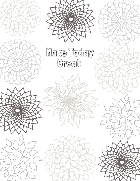Printable Coloring Page/flowers Floral Coloring Sheet for | Etsy