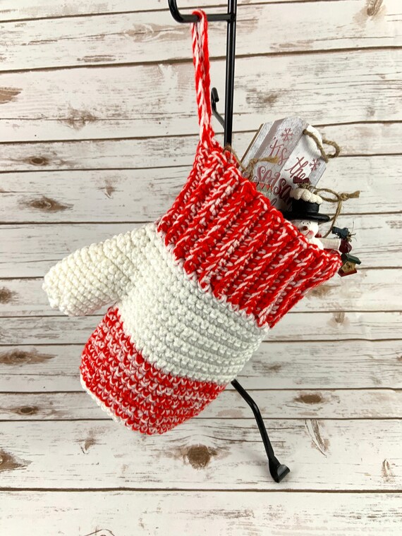 Holiday Stocking Christmas Gifts Crochet Christmas Stocking Handmade