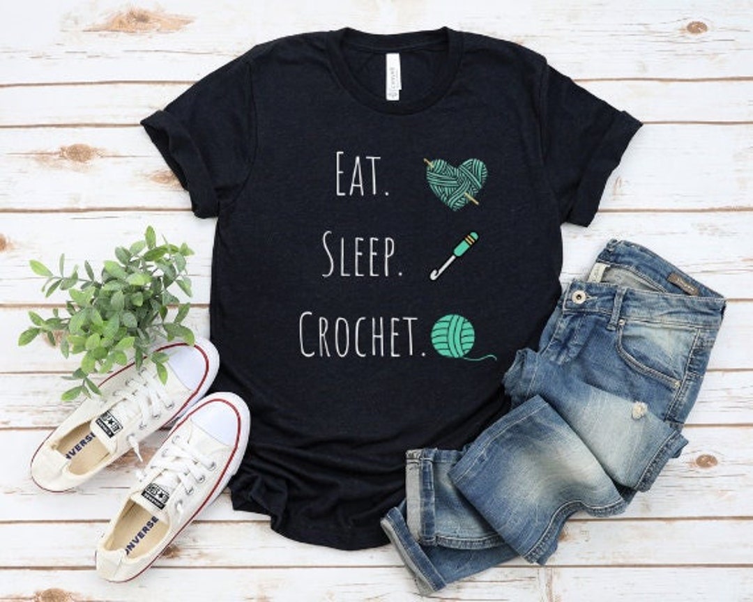Eat Sleep Crochet Repeat Funny Retro T-Shirt Eat Sleep Crochet Repeat Funny Retro T-Shirt