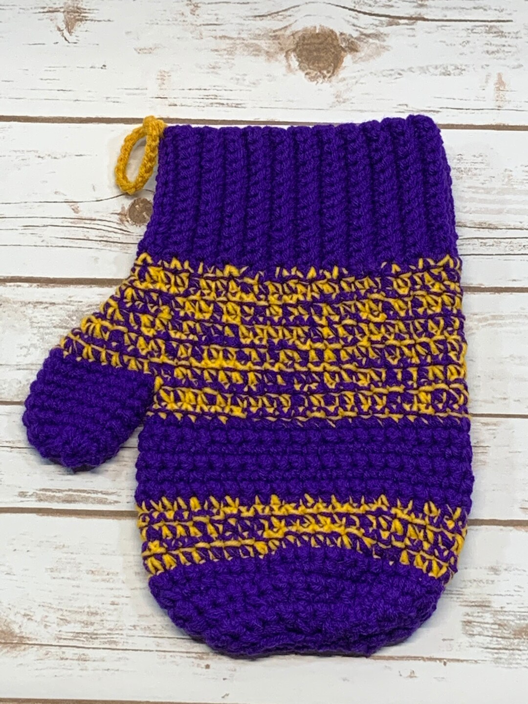 Handmade Jumbo Crochet Mitten Stocking, Crochet Christmas Stocking ...