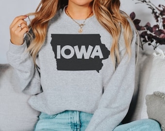 IOWA Sweatshirt, Iowa Fan Crewneck Sweatshirt, Iowa Sweatshirt, Iowa Gift, College Student gift, Iowa Minimalist Iowa Sweater, Iowa