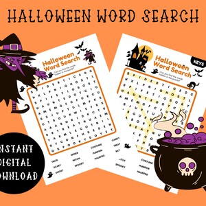 Halloween Word Search Game, Halloween Word Find Printable Game, Halloween Party Game, Fun Halloween Party Game, Word Game image 1