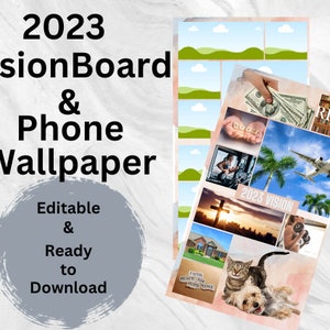 Handy Wallpaper Vision Board Vorlage, Vision Board Wallpaper, Gesetz der Anziehung, Manifestation, Canva Vorlage, iPhone Wallpaper