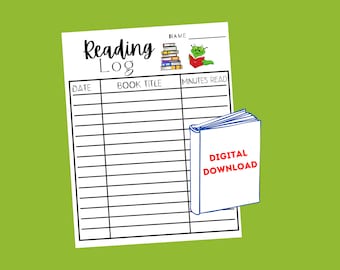 Kinder lesen Log druckbare, druckbare Lesetagebuch Journal