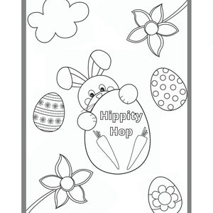 4 Printable Easter Coloring Pages, Coloring Pages, Printable Coloring Pages, Easter Bunny Crafts, Easter Activity image 2