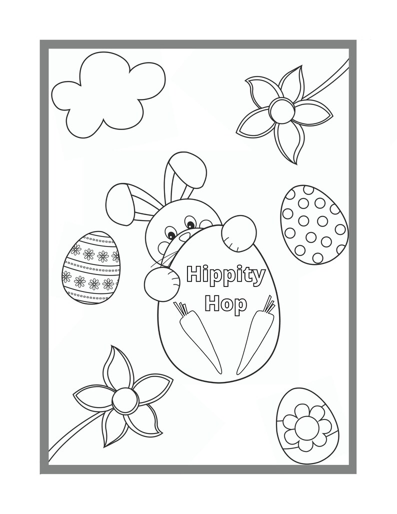 4 Printable Easter Coloring Pages, Coloring Pages, Printable Coloring Pages, Easter Bunny Crafts, Easter Activity image 2