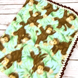 Crochet Edge Fleece Baby Blanket, Baby Shower Gift, Stroller Blanket, Receiving Blanket, Baby Gift Basket Idea, Baby Boy or Girl Gift