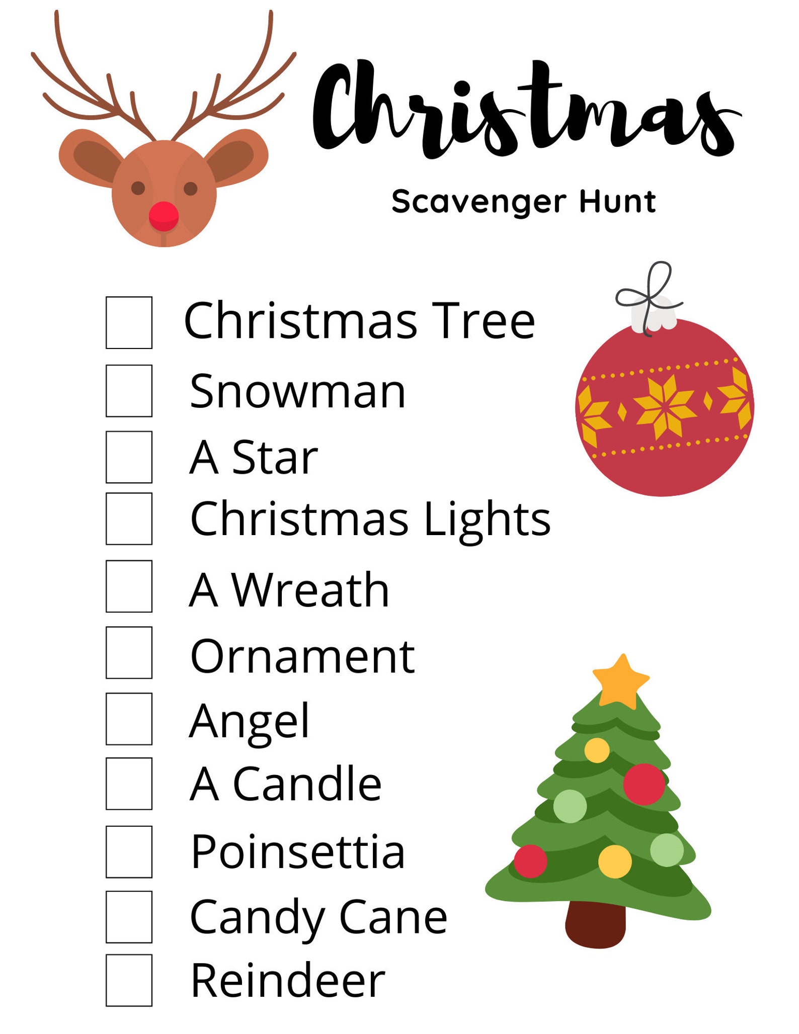 Printable Scavenger Hunt Christmas Scavenger Hunt Holiday Etsy