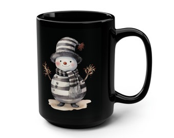 Caneca retro do boneco de neve do vintage do natal, caneca do feriado do natal, presente para o amante do café, presente do amante do boneco de neve para o natal, caneca do inverno, caneca do boneco de neve
