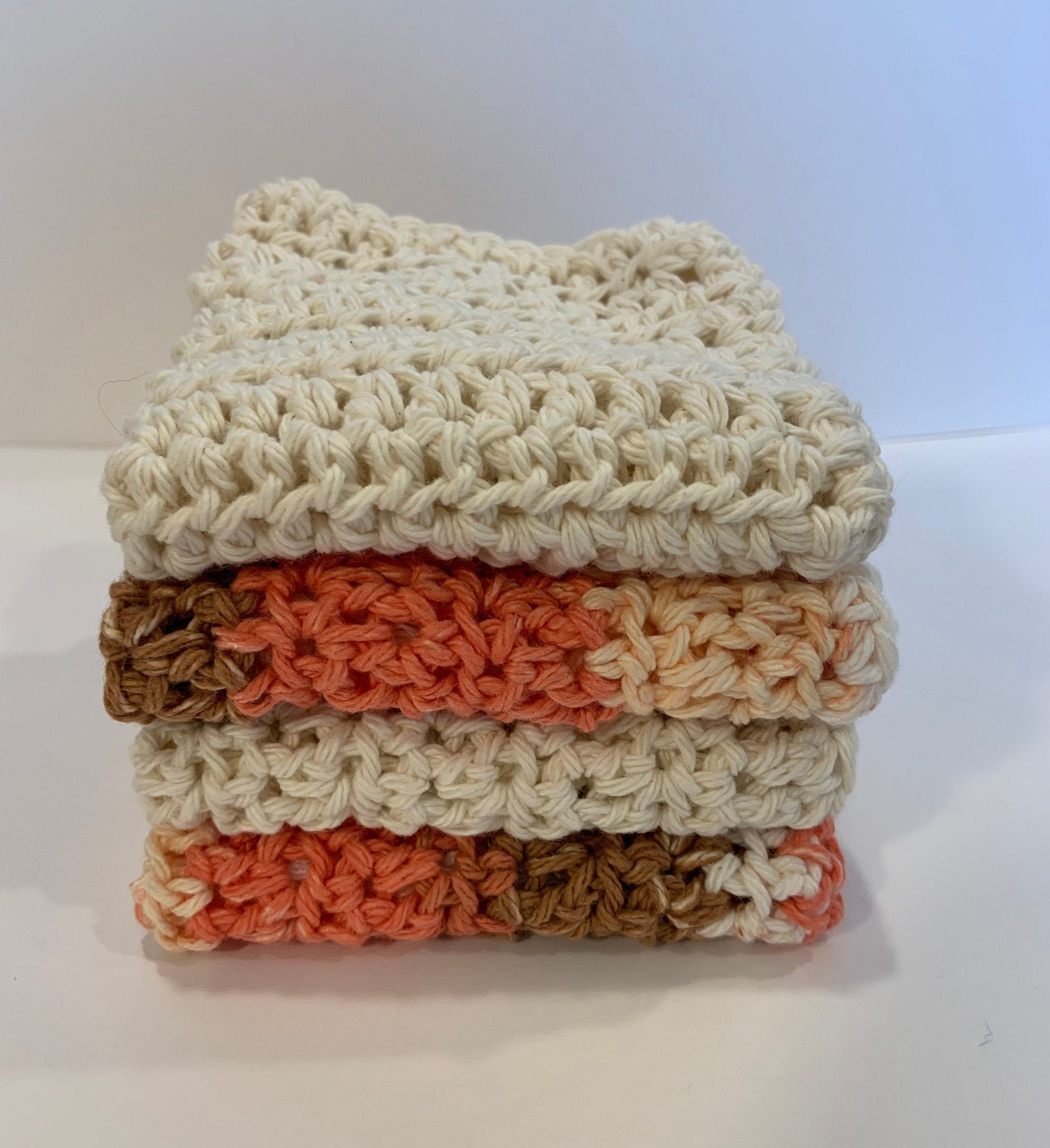 Set of 2 Variegated Crochet Washcloth Set Set of 2 Variegated Crochet Washcloth Set