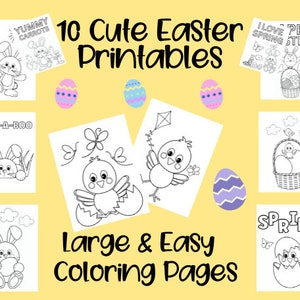 10 Printable Easter Coloring Pages, Printable Coloring Pages, Easter Bunny Crafts, Easter Activity, Kids Easter Coloring, Easter Coloring